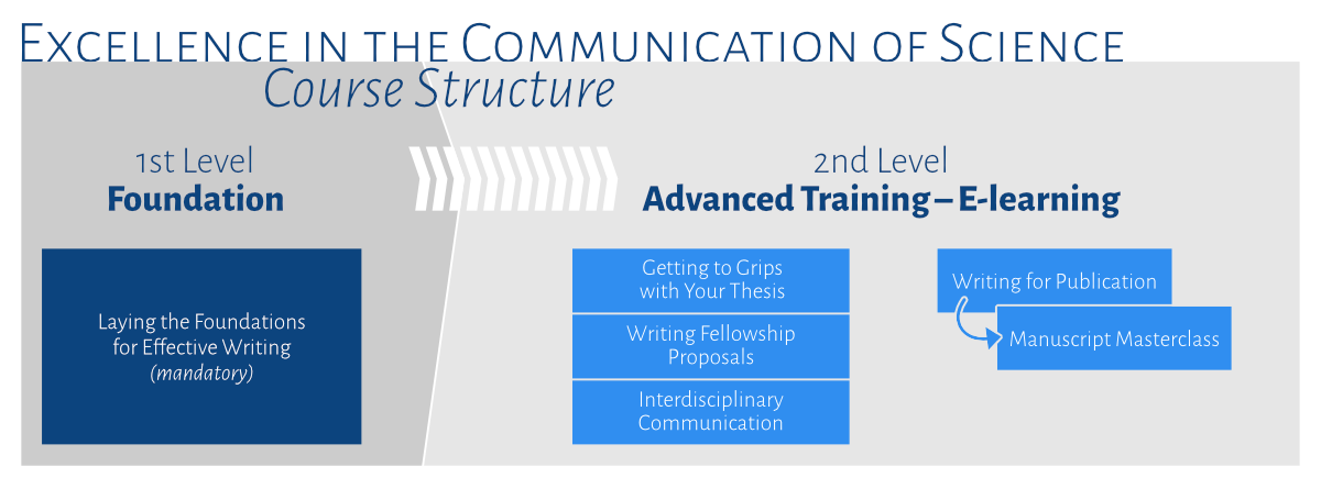 Infographic on the writing course “Excellence in the Communication of Science”