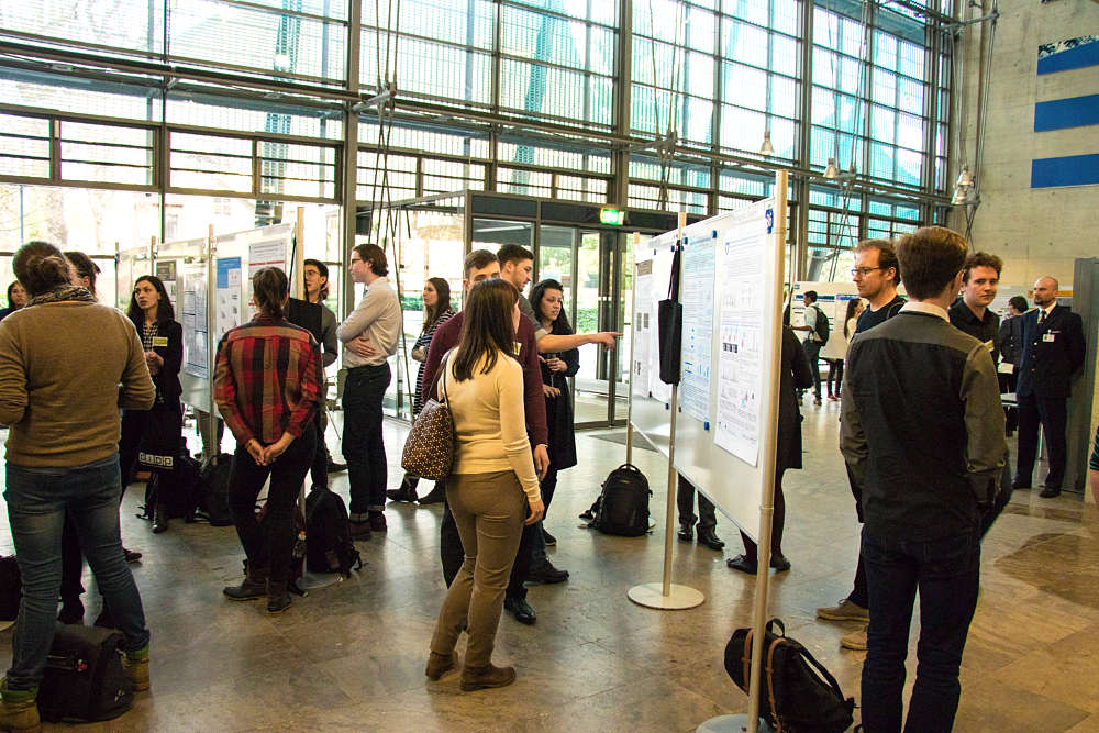 Applicants in the poster session during Selection Week