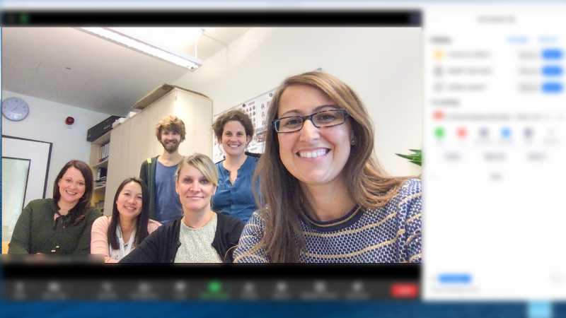 The six DIGS-BB staff members as seen in a video conference software