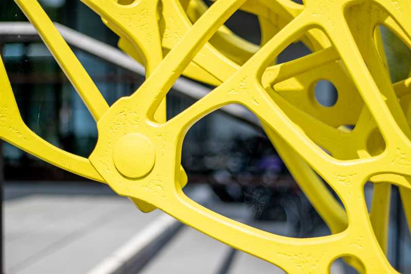 A yellow steel structure